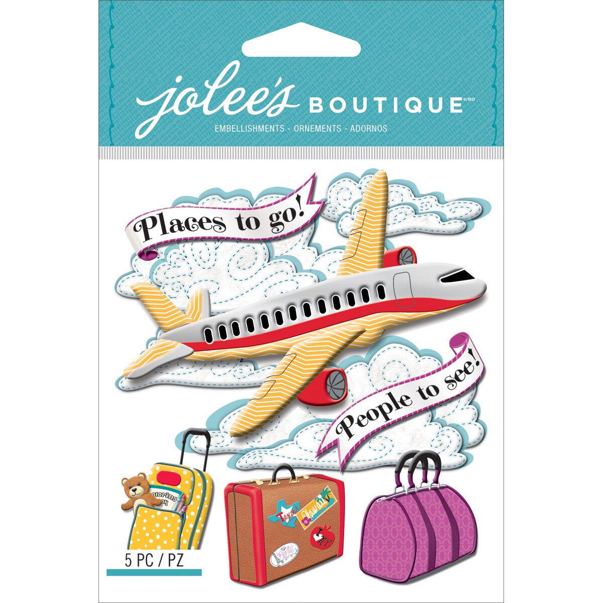 Jolee&#x27;s Boutique Dimensional Stickers-Airplane