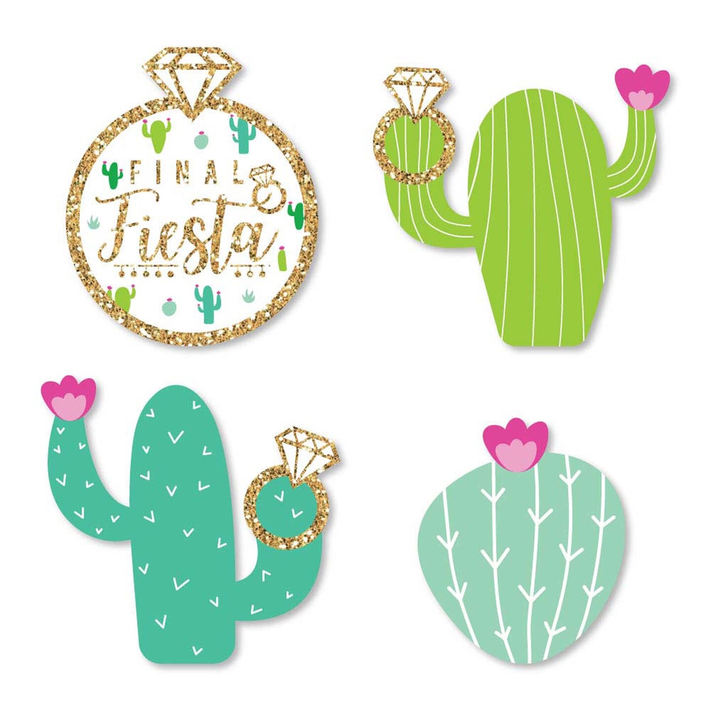 Big Dot of Happiness Final Fiesta - Diy Shaped Last Fiesta Bachelorette Party Cut-Outs - 24 Count