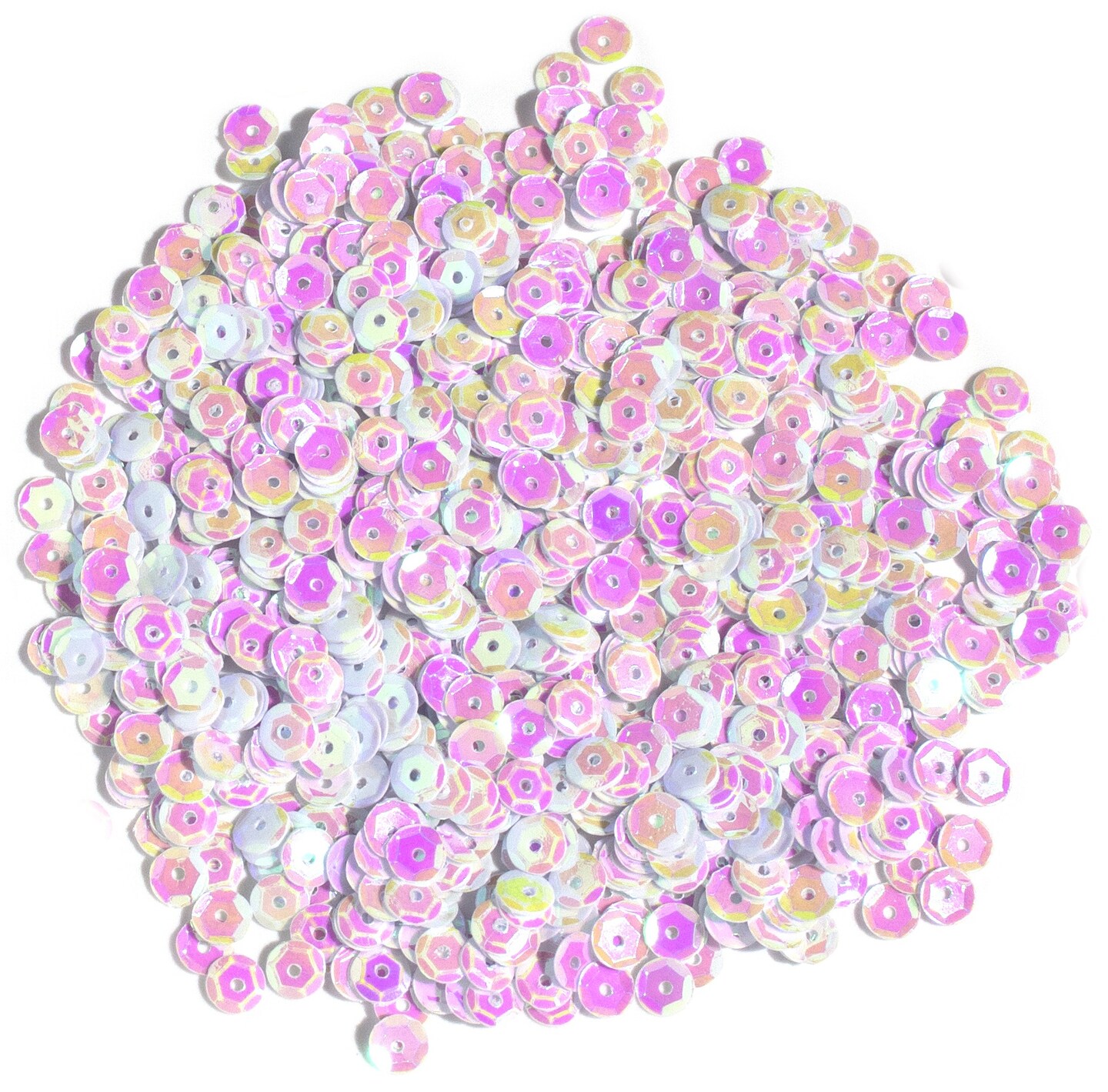 CousinDIY Cupped Sequins-White Iridescent, 8mm 200/Pkg