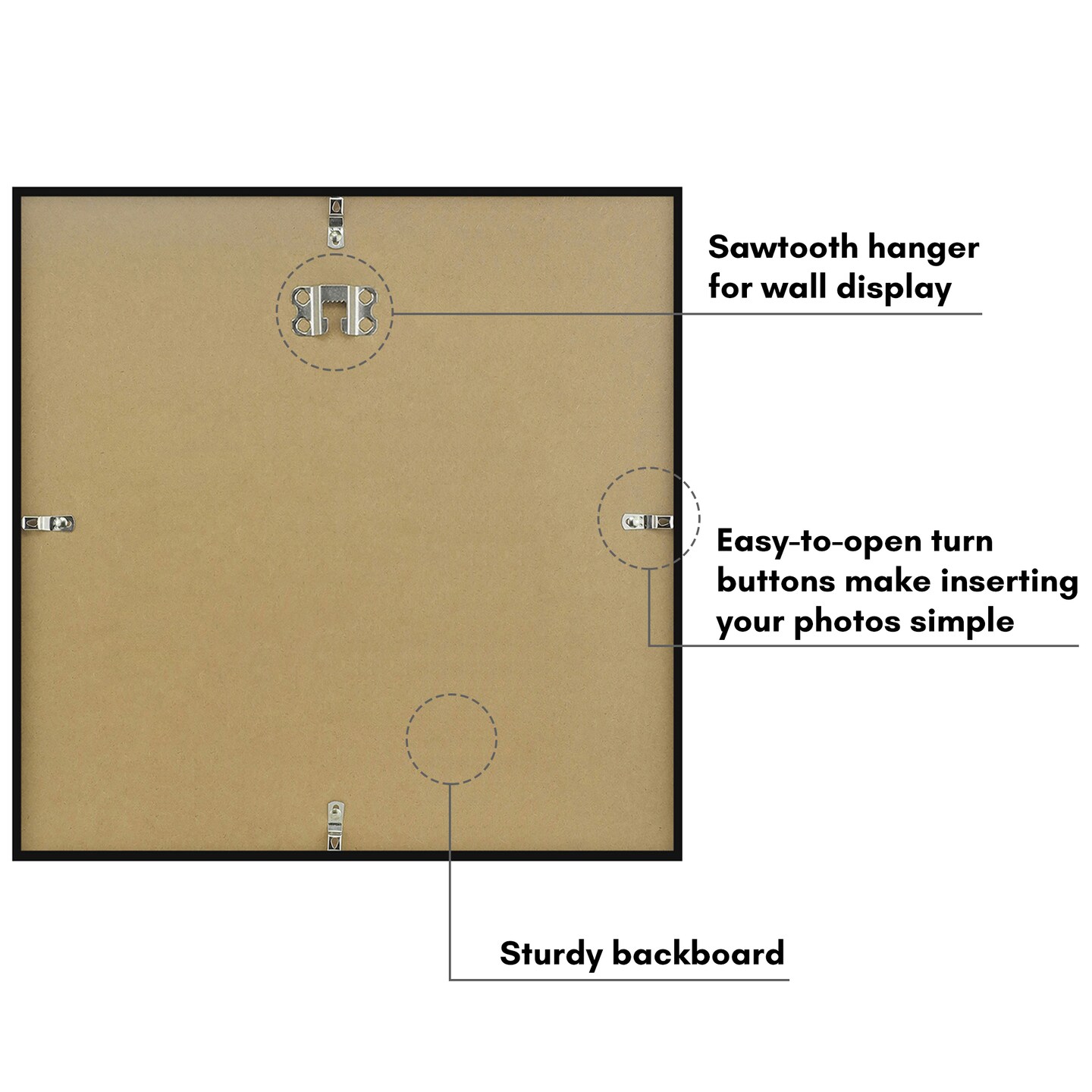 Americanflat 12.5 x 12.5 Album Cover Frame - Set of 2 - Vinyl Record Frame for Wall Display - Protect Your Favorite Album Covers - Plexiglass Cover - Hanging Hardware - Black