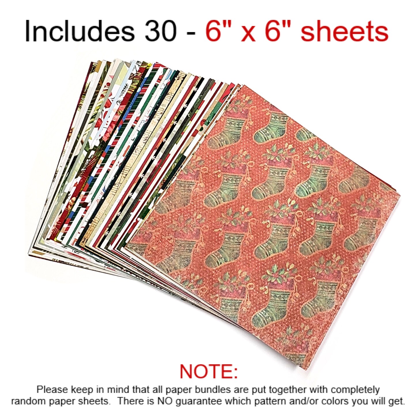 Christmas Scrapbook Paper - Includes 30, 6” X 6” Sheets product 3