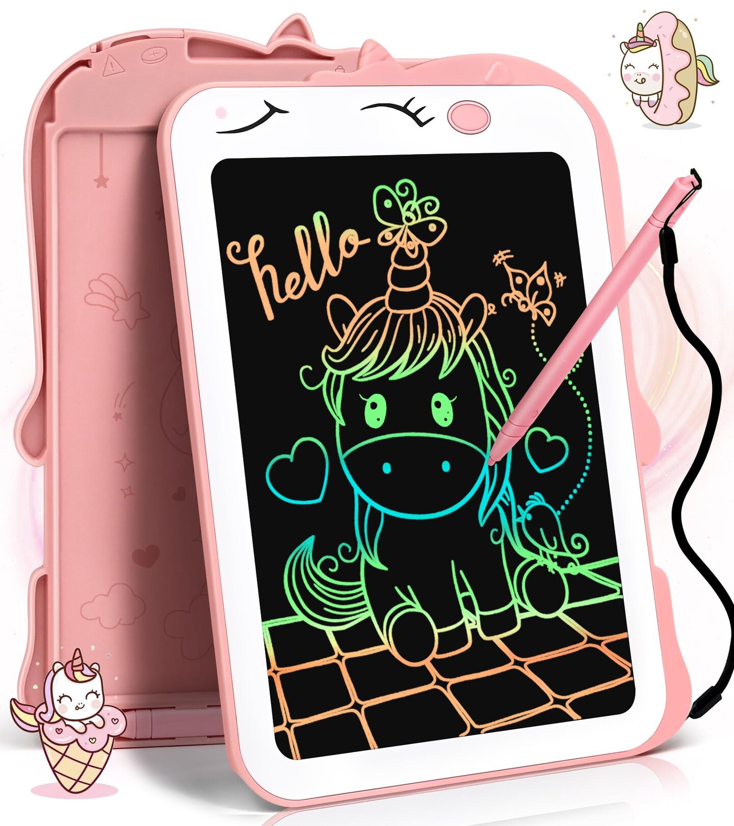 LCD Writing Tablet Kids Toys for Girls Boys Age 2-3 Gift Ideas, Unicorn Colorful Doodle Board Educational Learning Toys for Children 3 4 5 6 7 8 Years Old, Toddler Drawing Pad Travel Toys