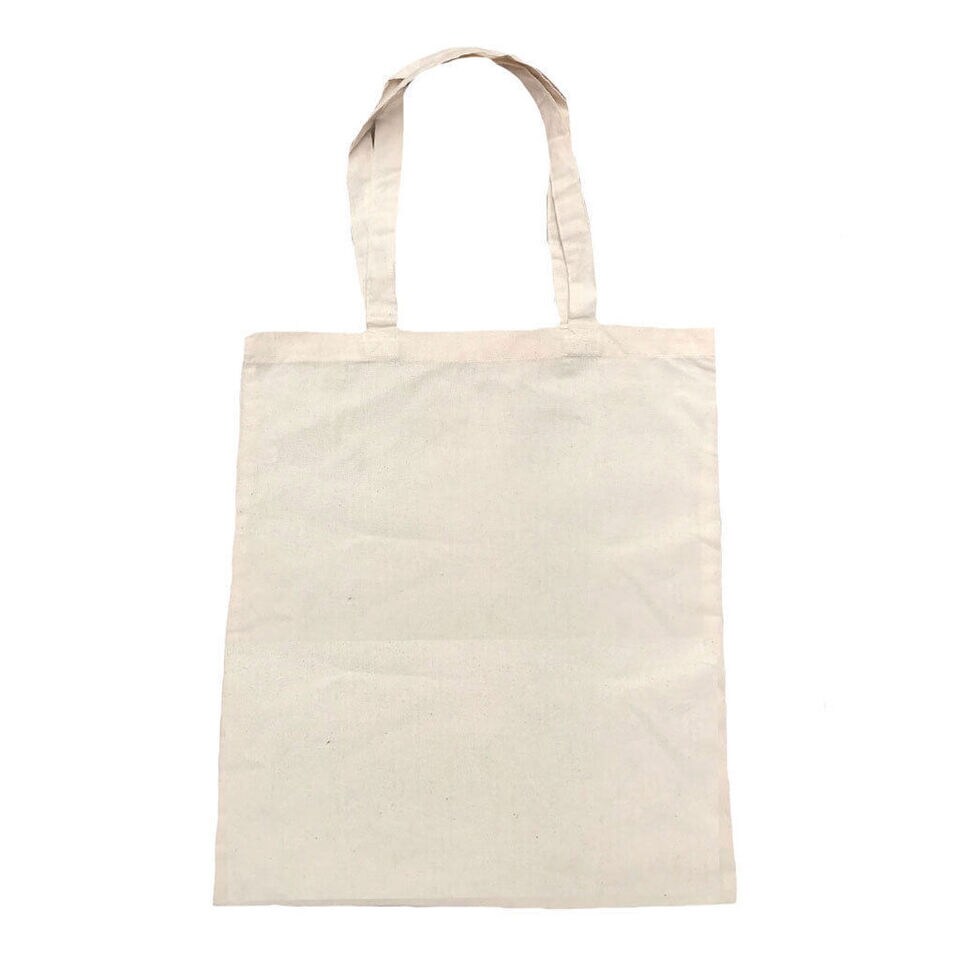 3 Pack Natural Cotton Plain Reusable Shopping Tote Bags