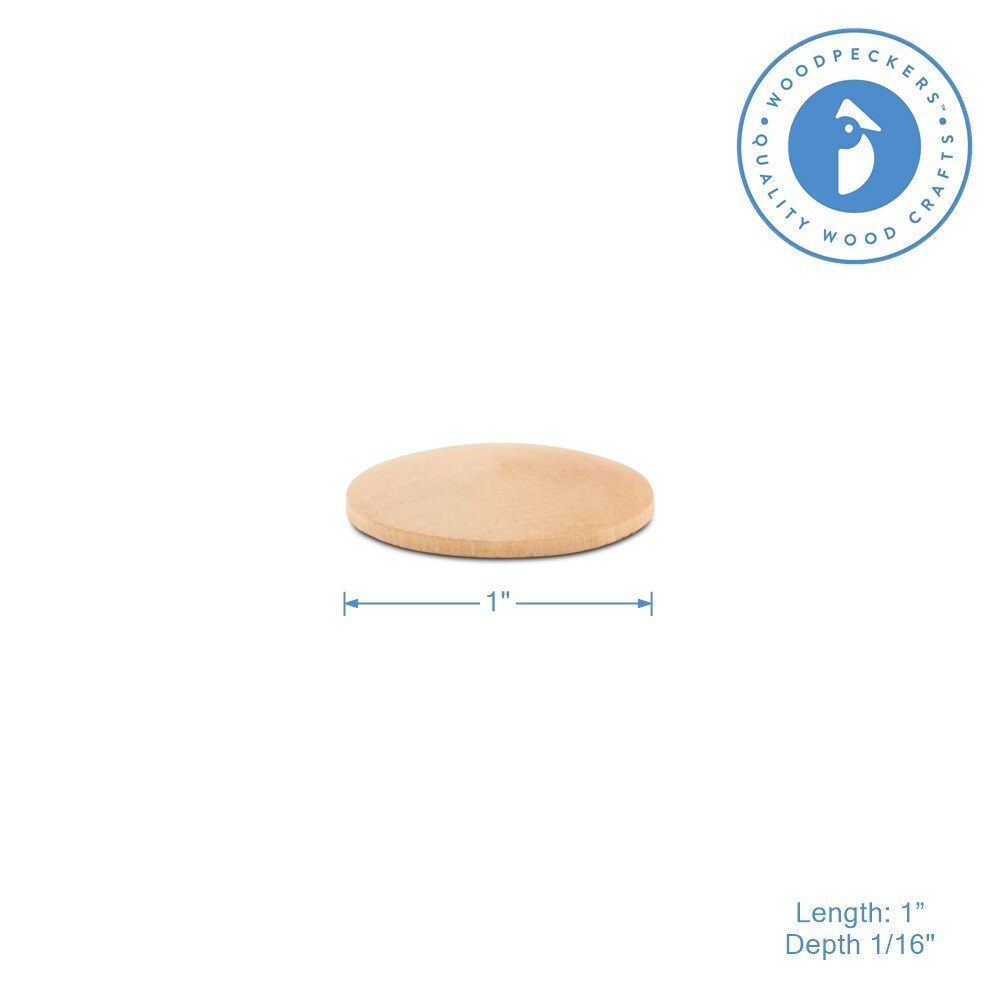 Unfinished Wood Round Discs, Domed Wooden Circle for Crafts | Woodpeckers