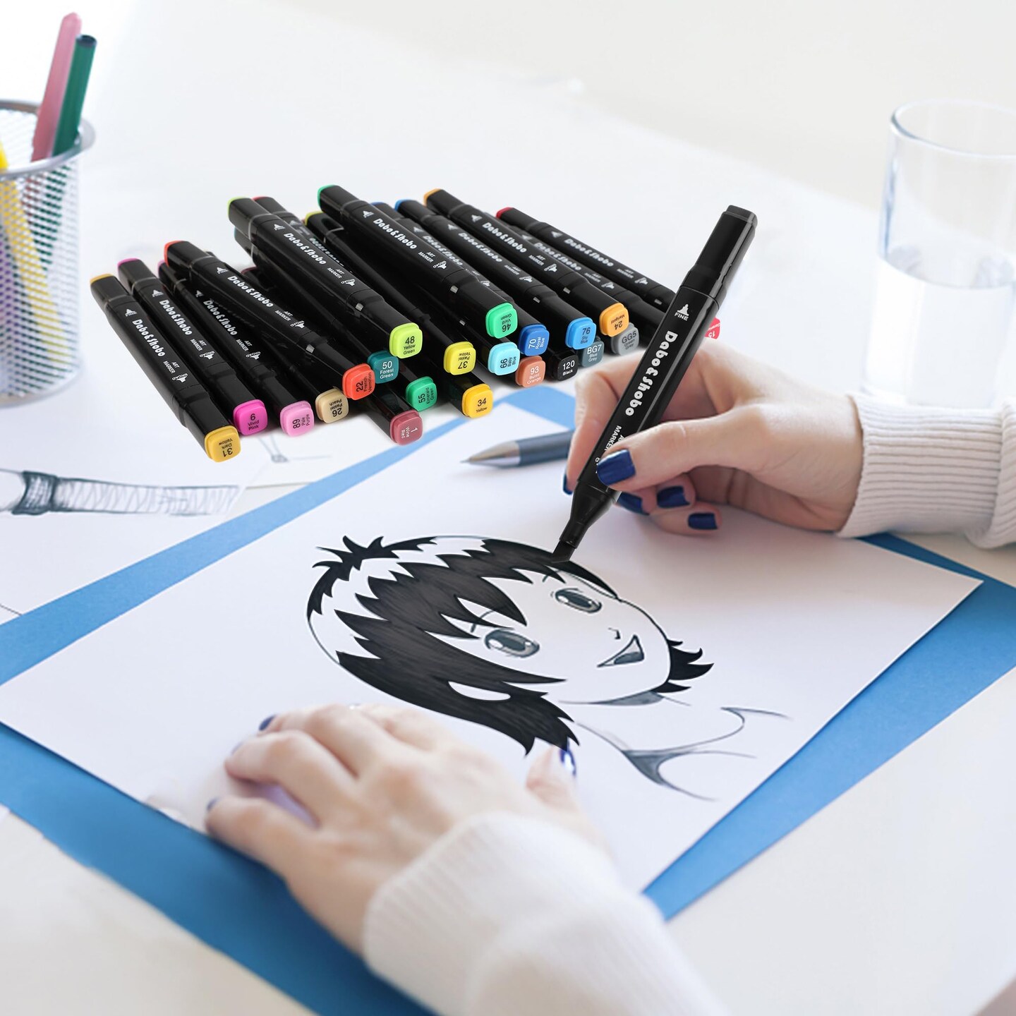 24 Colors Alcohol Markers, Drawing Markers, Dual Tip Art Markers, Coloring Marker for Kids Sketching Adult Coloring