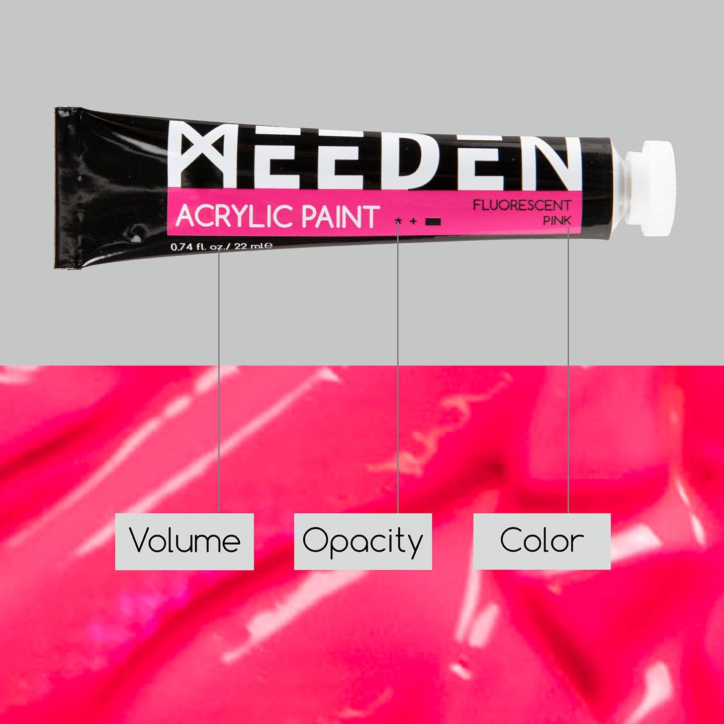 6 Colors Fluorescent Acrylic Paint Set, Heavy Body Neon Acrylic Paint Tubes, 0.74 oz/22 ml, Glow in the Dark Acrylic Paints, Non Toxic Art Craft Paints for Artists Adults Beginners