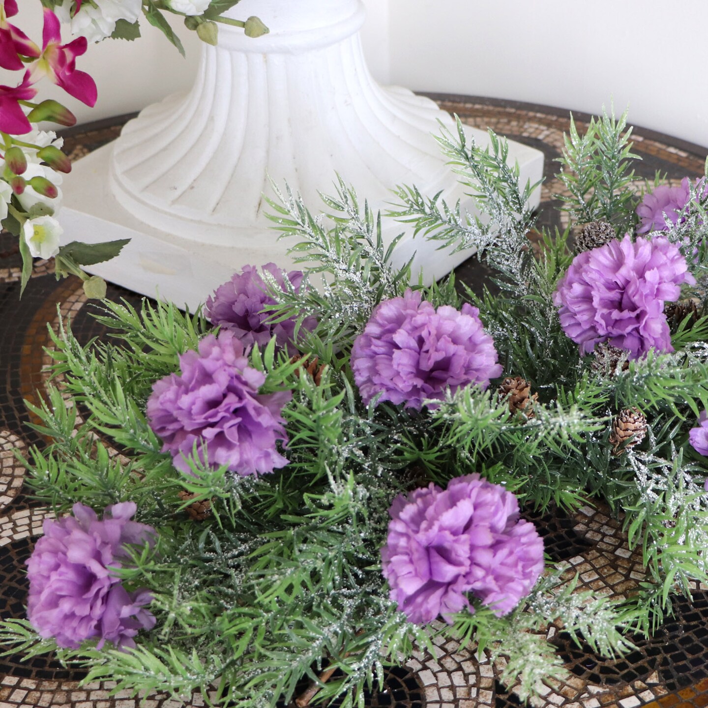 100-Pack: Lavender Carnation Picks, 5" Stems, 3.5" Wide, Floral Home by Artificial Flowers