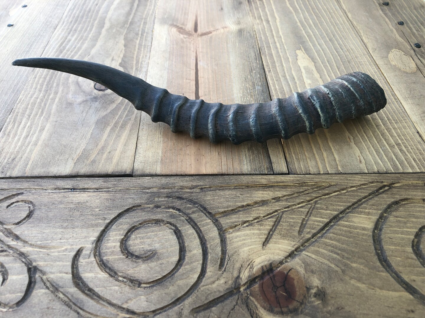 Blesbok Deer Horn Cast Resin Bone Replica 14” Black | MakerPlace