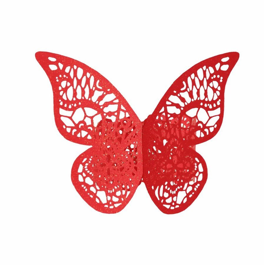 12 Laser Cut Butterfly Napkin Rings