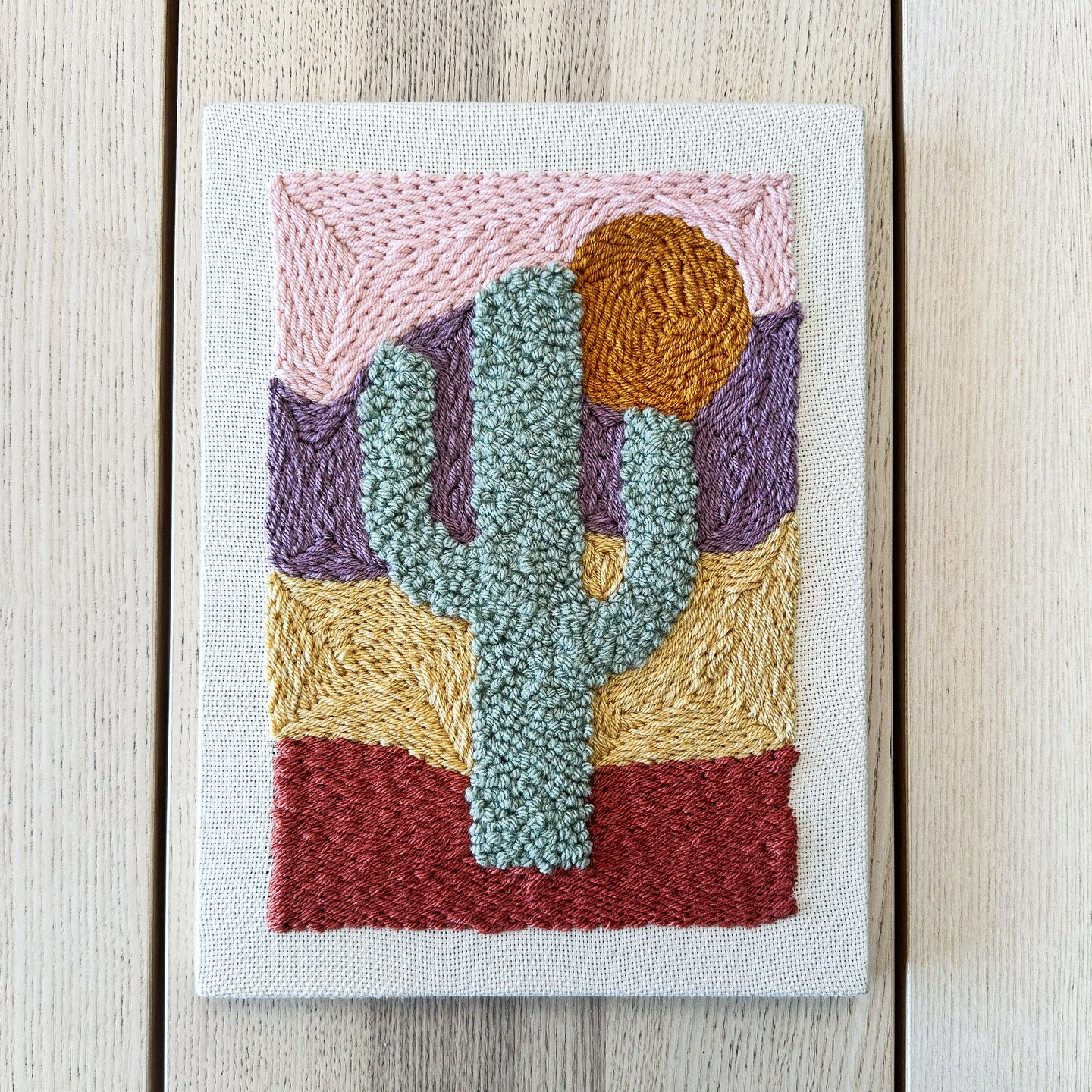 Saguaro and Sun Punch Needle Wall Hanging | MakerPlace by Michaels