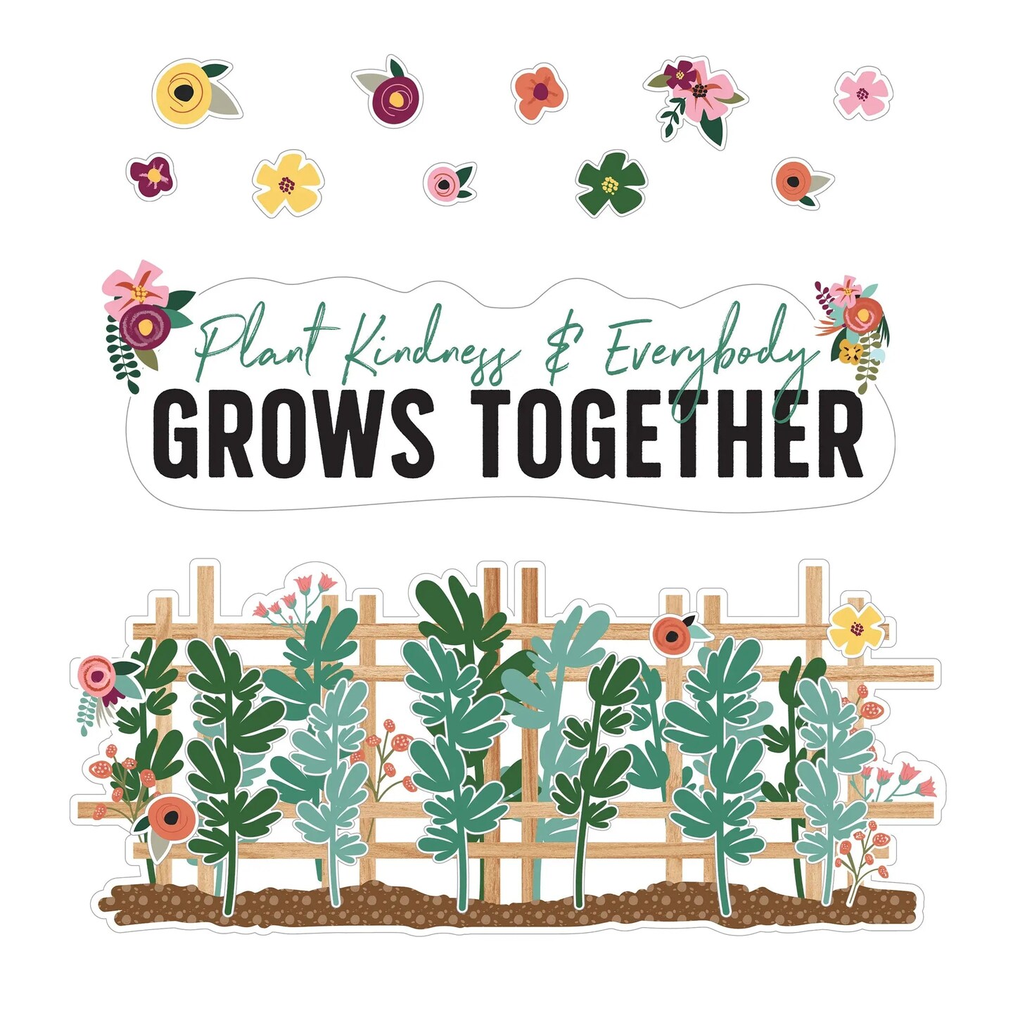 Grow Together Plant Kindness &#x26; Everybody Grows Together Bulletin Board Set