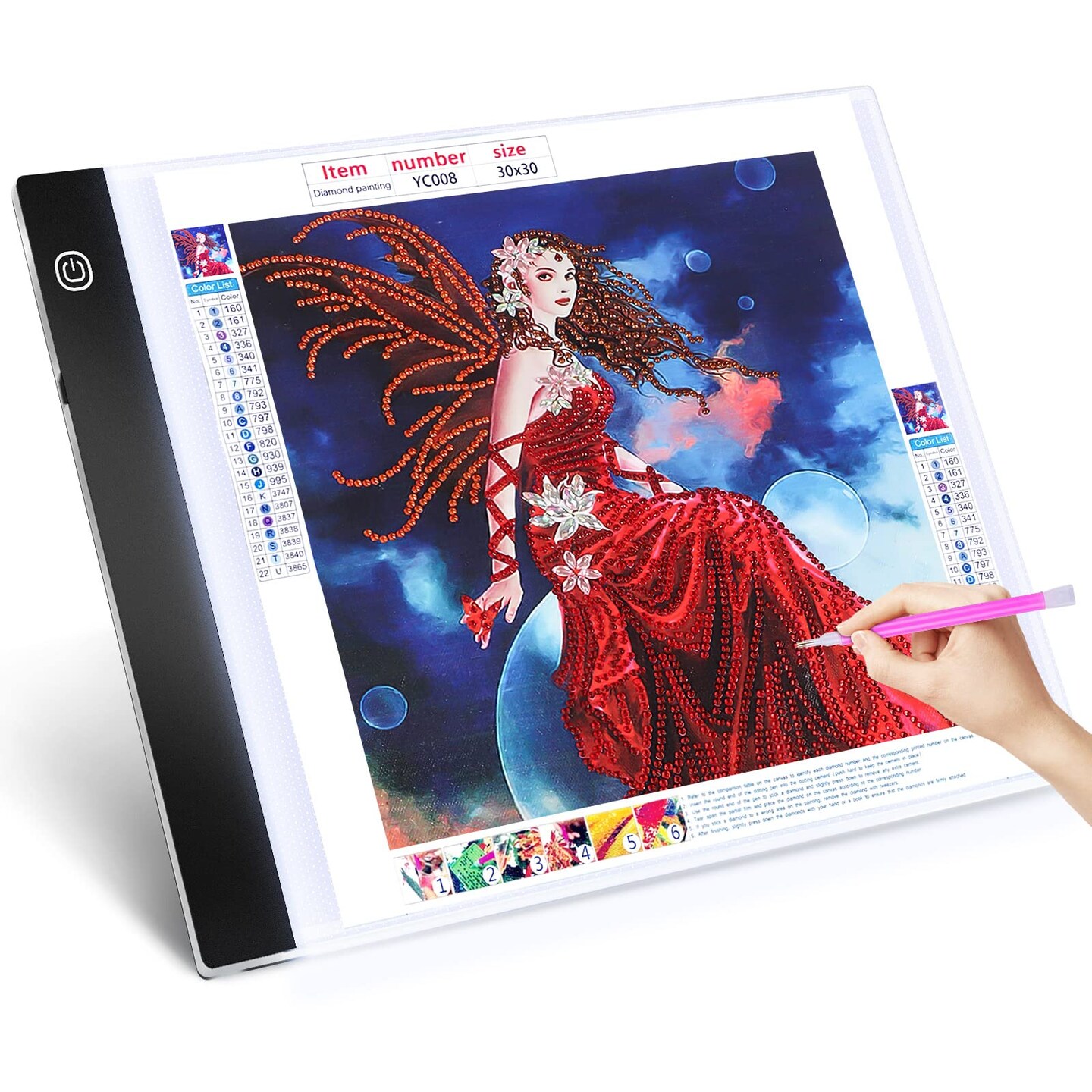 A4 Light Board for Diamond Painting, Light Table Tracing Light Box Ultra-Thin Light Pad for Drawing, Tattoo, Weeding Vinyl, Sketching, Gifts for Her, Kids, Him