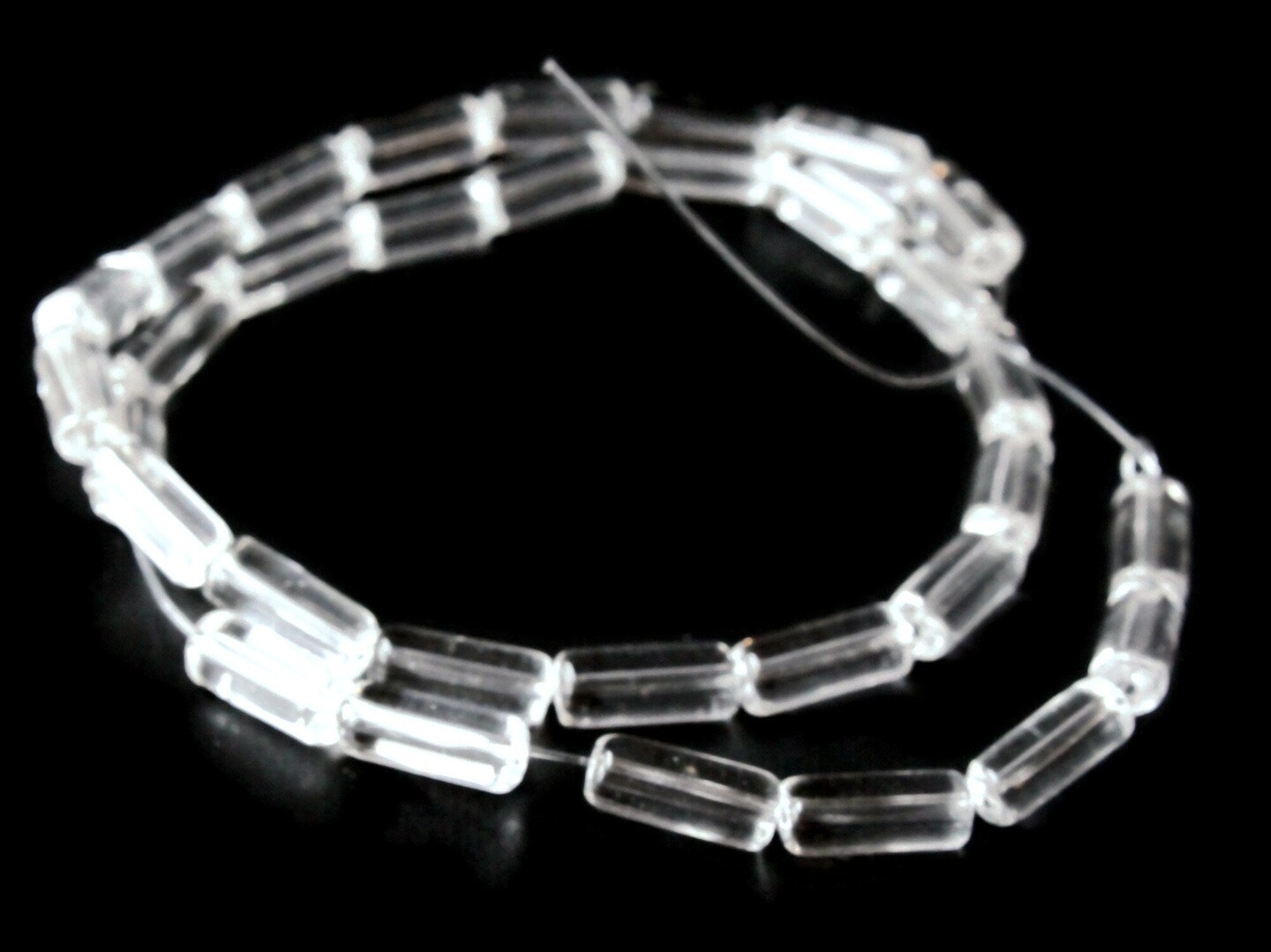 10mm Clear Colorless Glass Tube Beads