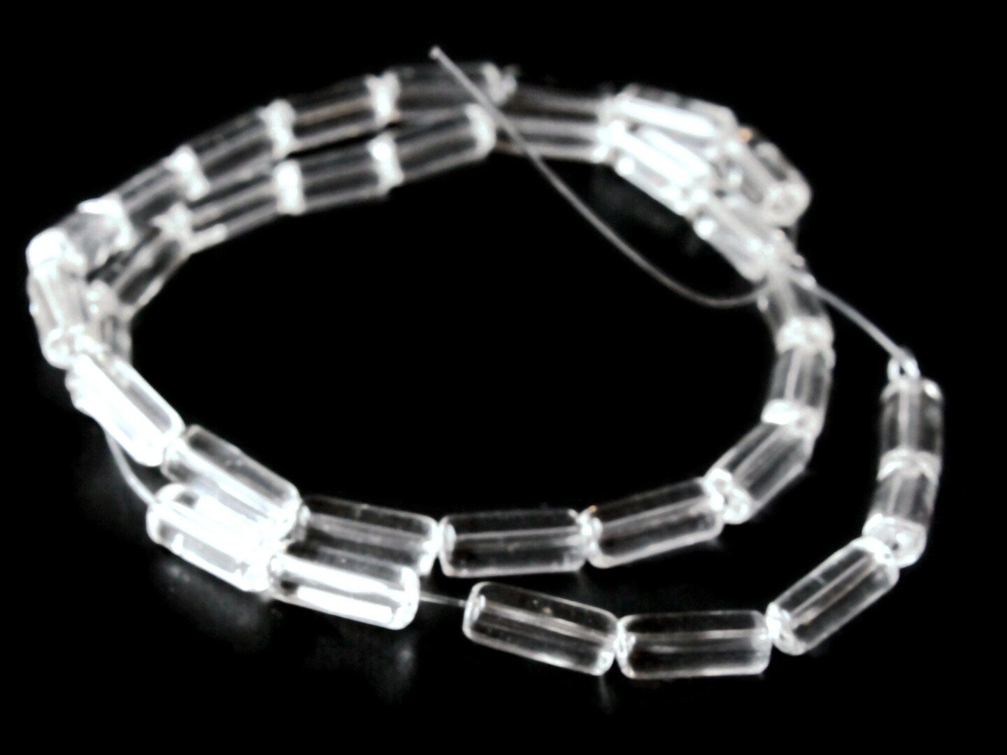 10mm Clear Colorless Glass Tube Beads bL2