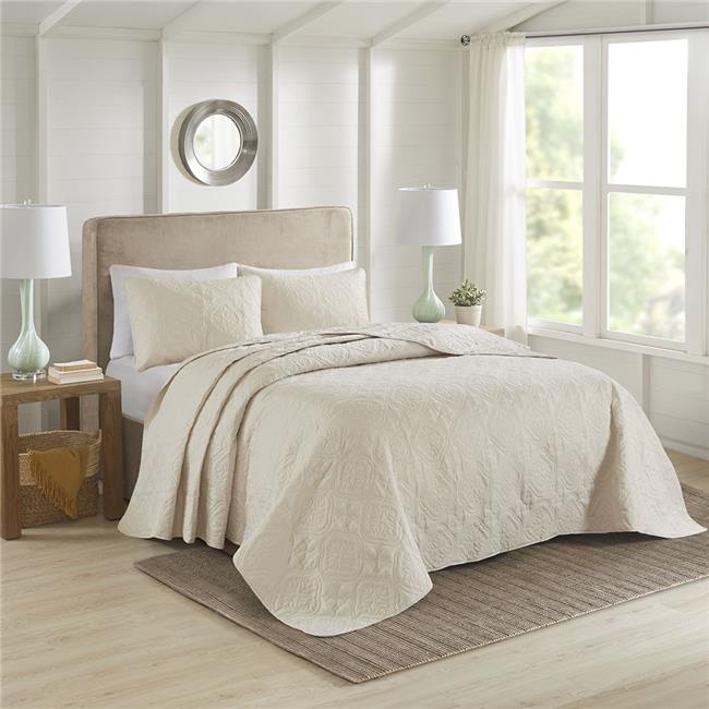 510 Design Cream 100 Percent Polyester Microfiber Bedspread Set, Full & Queen Size