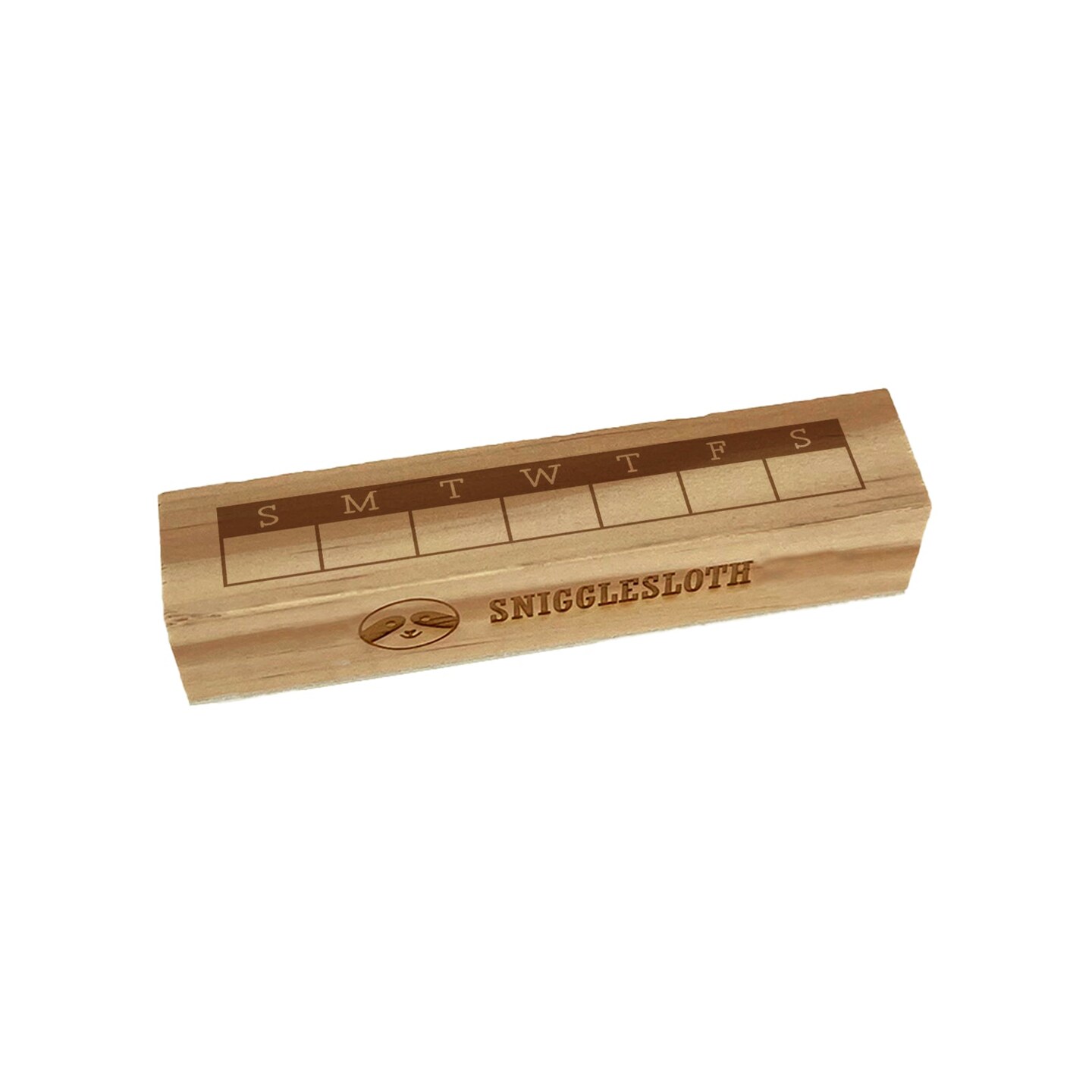 Blank Calendar Sunday Start Goal Habit Tracker Bold Header Rectangle Rubber Stamp for Stamping Crafting
