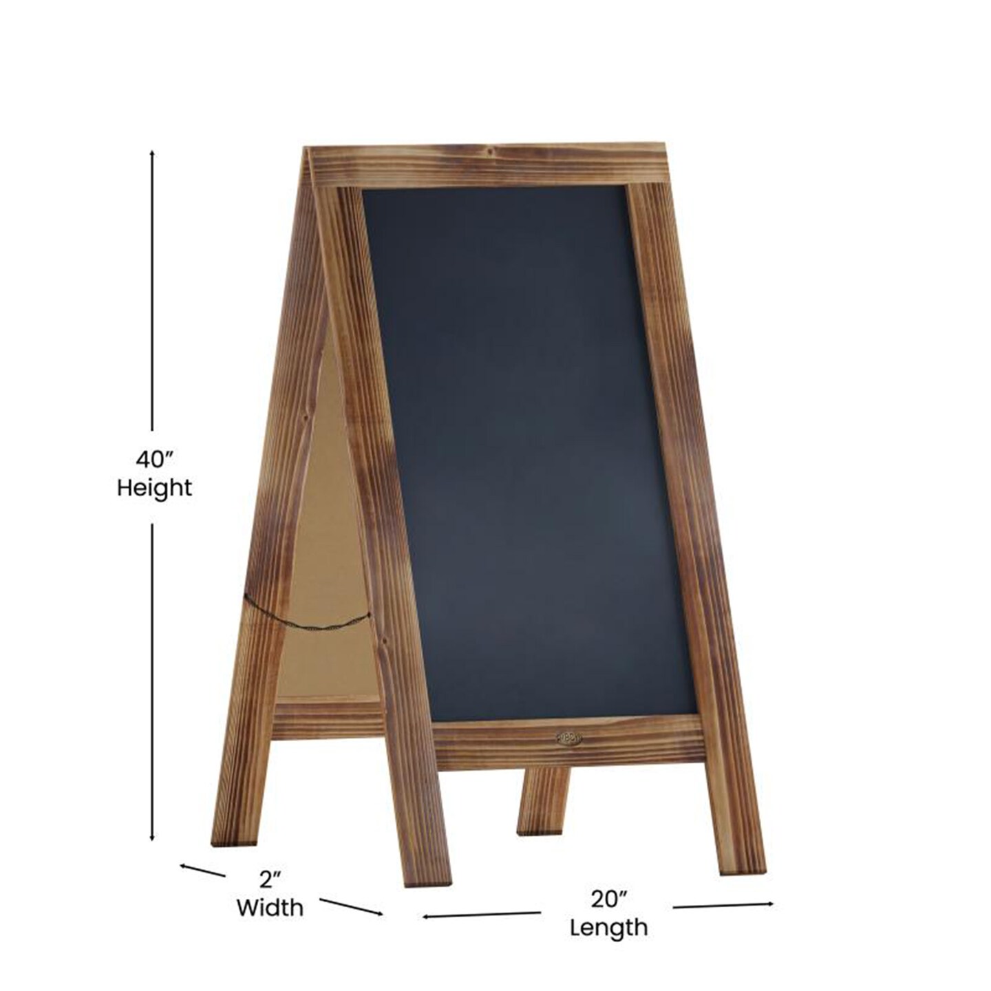 Canterbury 40&#x22; x 20&#x22; Wooden Indoor/Outdoor A-Frame Magnetic Chalkboard Sign Set - 8 Chalk Markers, 10 Stencils, 2 Magnets, and Eraser