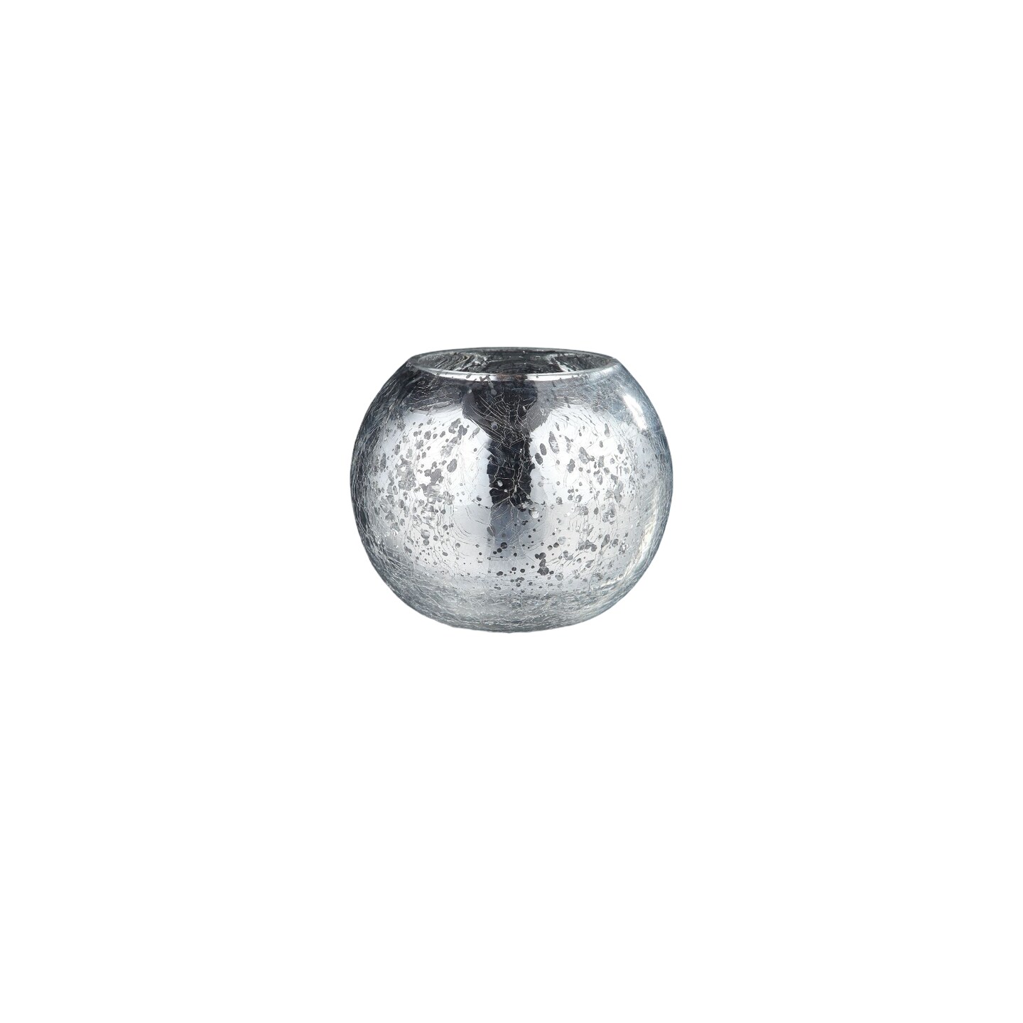 CC Home Furnishings 6" Metallic Silver Bubble Bowl Glass Vase