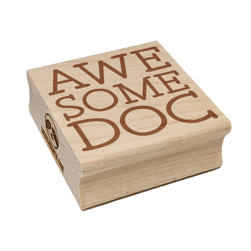 Awesome Doc Doctor Fun Text Square Rubber Stamp for Stamping Crafting