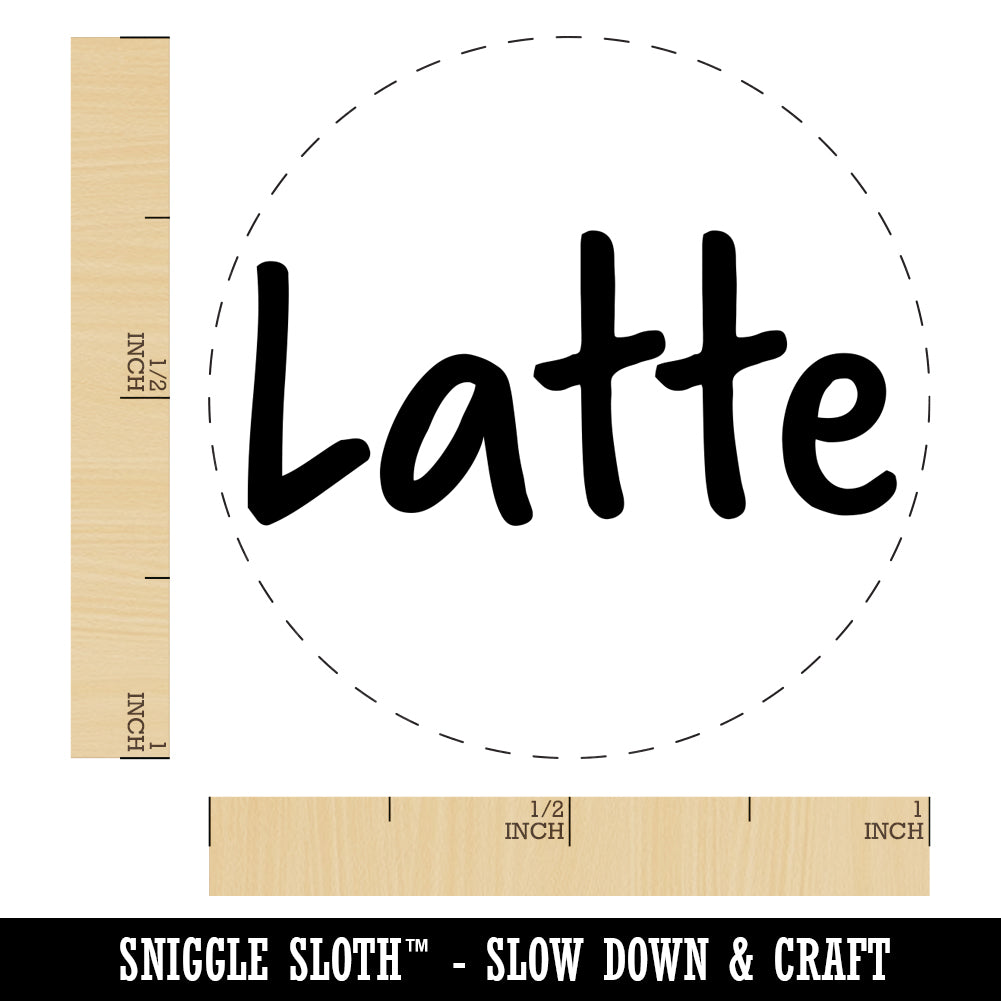 Latte Coffee Fun Text Rubber Stamp for Stamping Crafting Planners