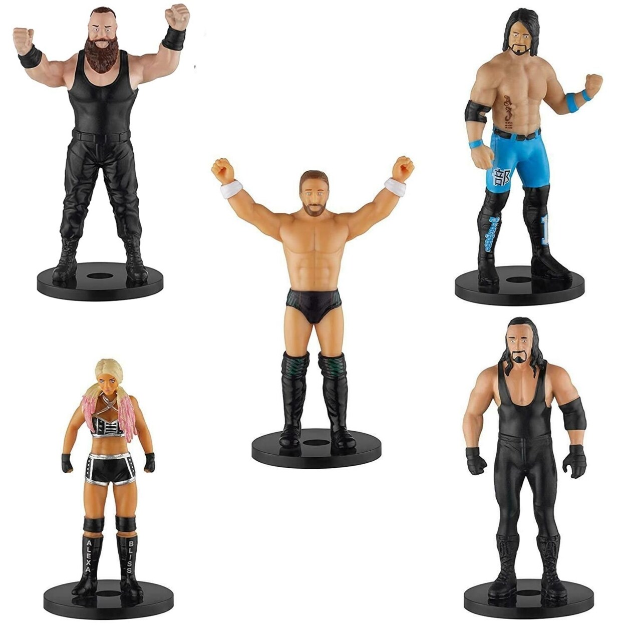 Wwe Wrestlers Pencil Toppers 5Pk Bliss Undertaker Styles Strowman Bryan Pmi International