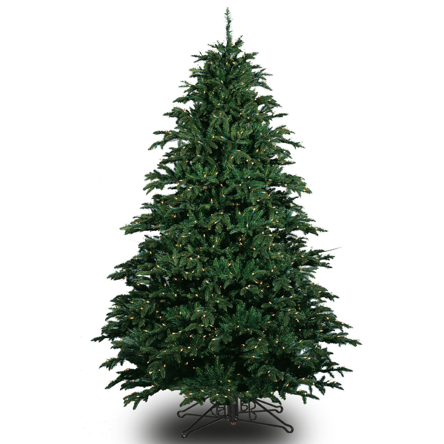 Barcana 7.5' Pre-Lit Full Alaskan Deluxe Artificial Christmas Tree, White LED Lights
