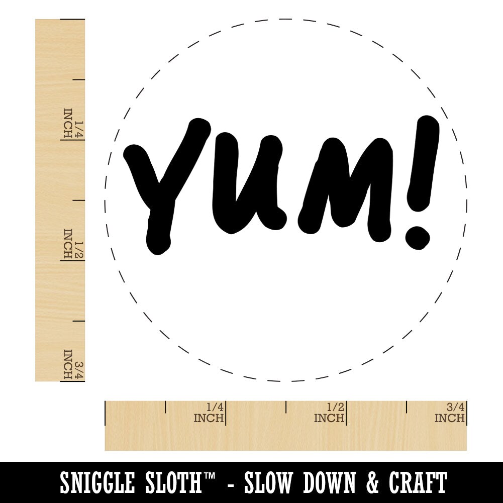 Yum Food Cooking Fun Text Rubber Stamp for Stamping Crafting Planners