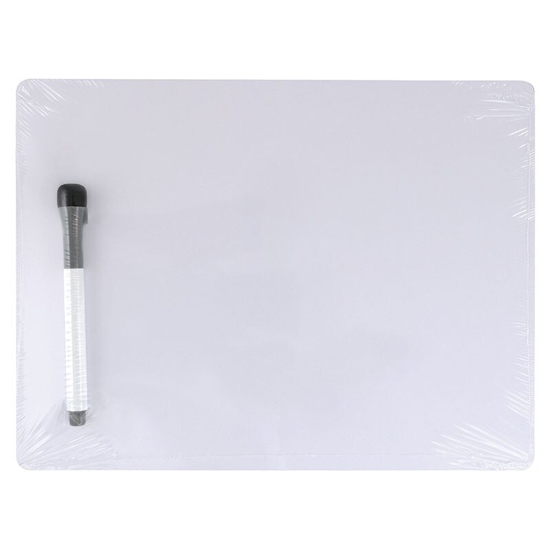 Dry Erase Whiteboard, 1Sided, Plain, With Marker/Eraser, 9" X 12