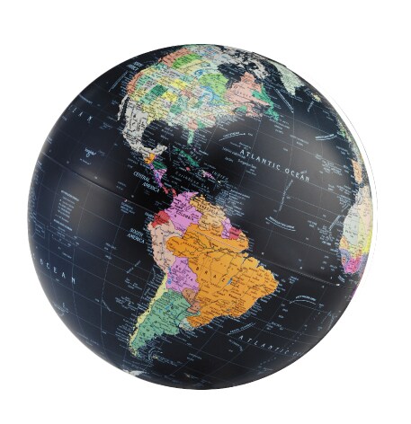 Orion 12&#x22; Diameter Black Ocean Illuminated World Globe