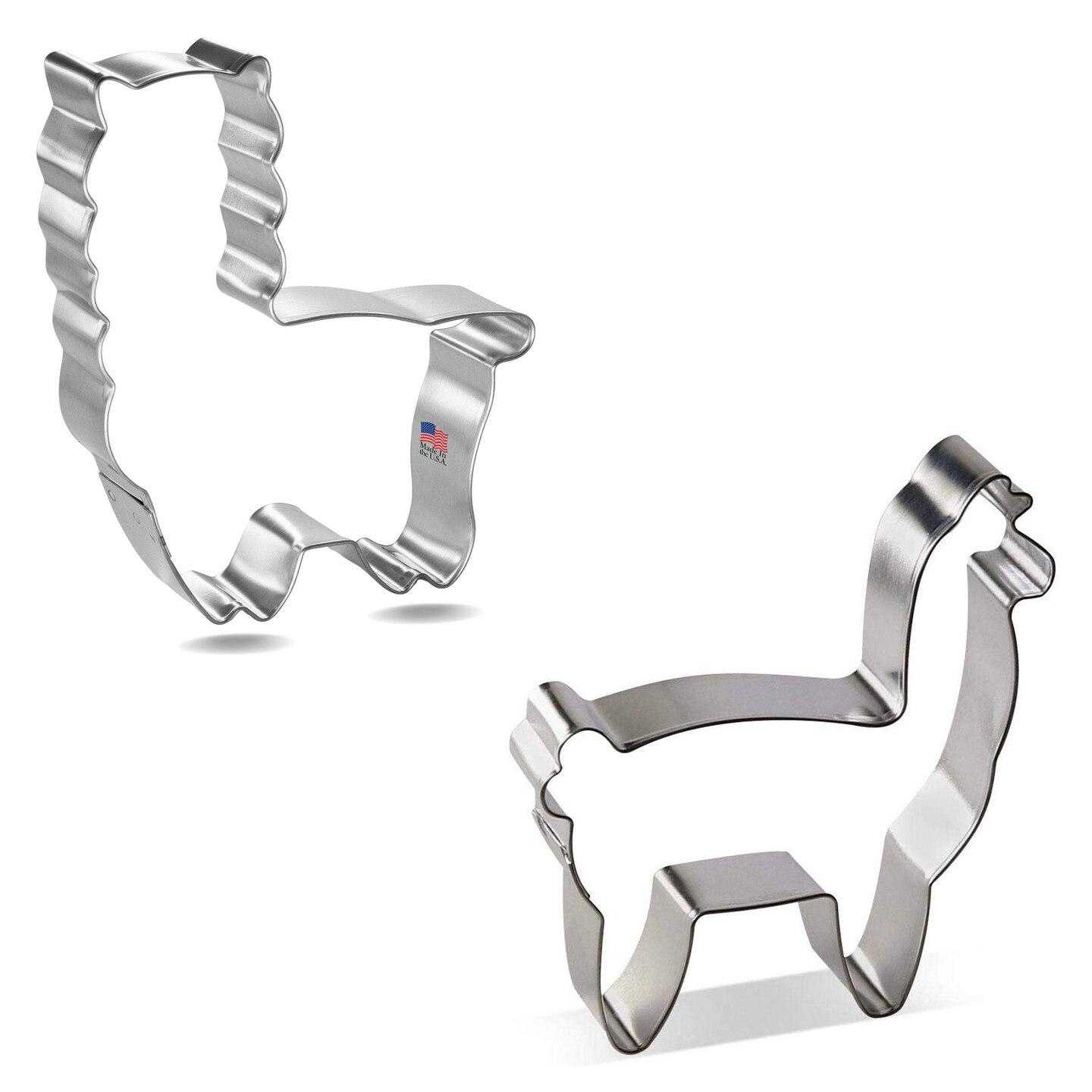 CookieCutter.com Alpaca and Llama Cookie Cutter Set 2 Pc - Foose Cookie Cutters - USA Tin Plated Steel