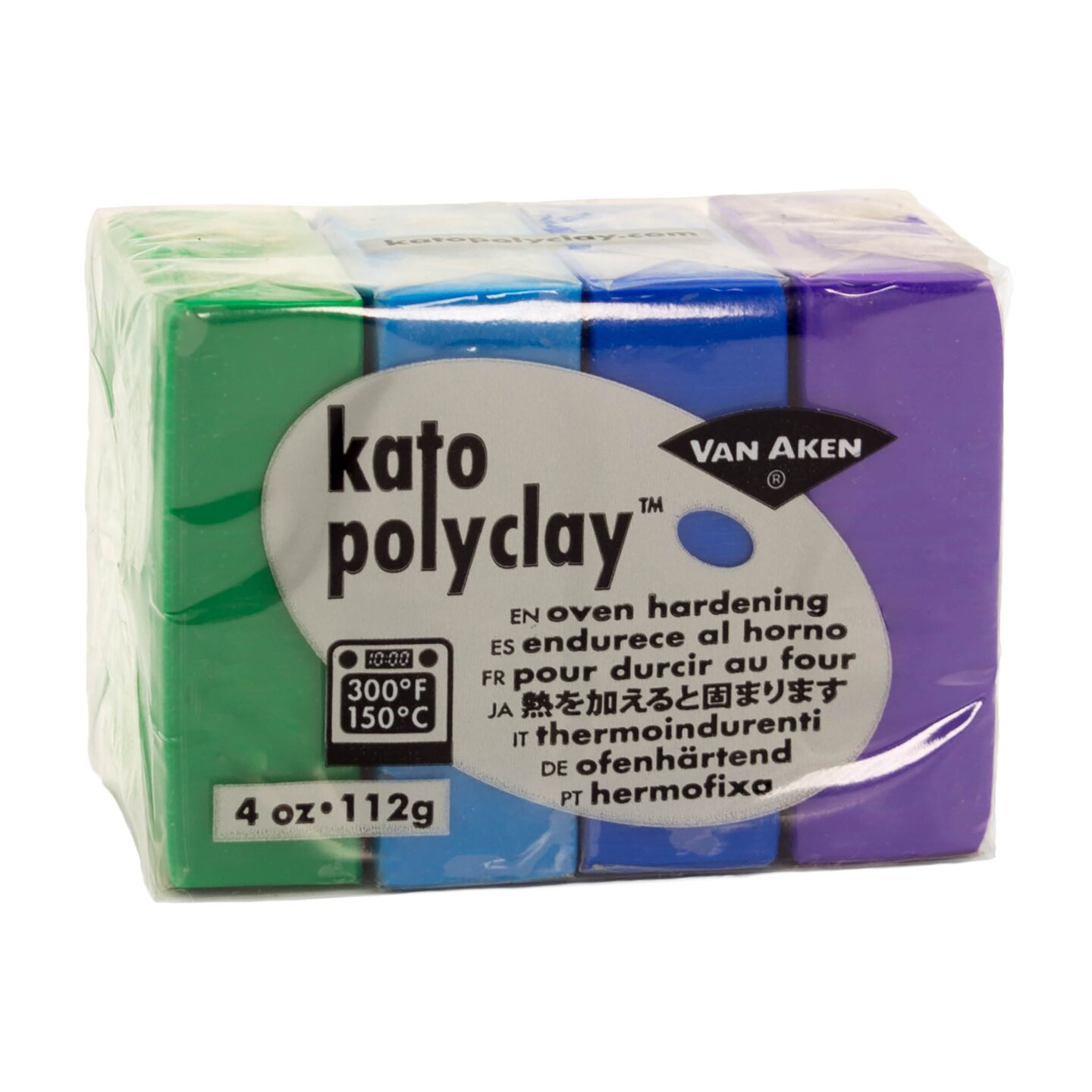 Van Aken Kato Polyclay 4-Color Set, Cool Colors