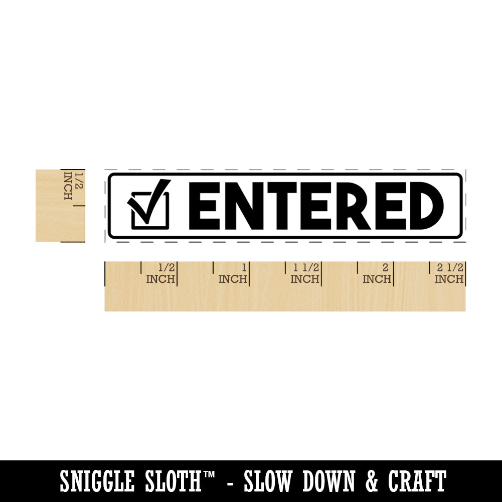 Entered Check Mark Office Filing Rectangle Rubber Stamp for Stamping Crafting