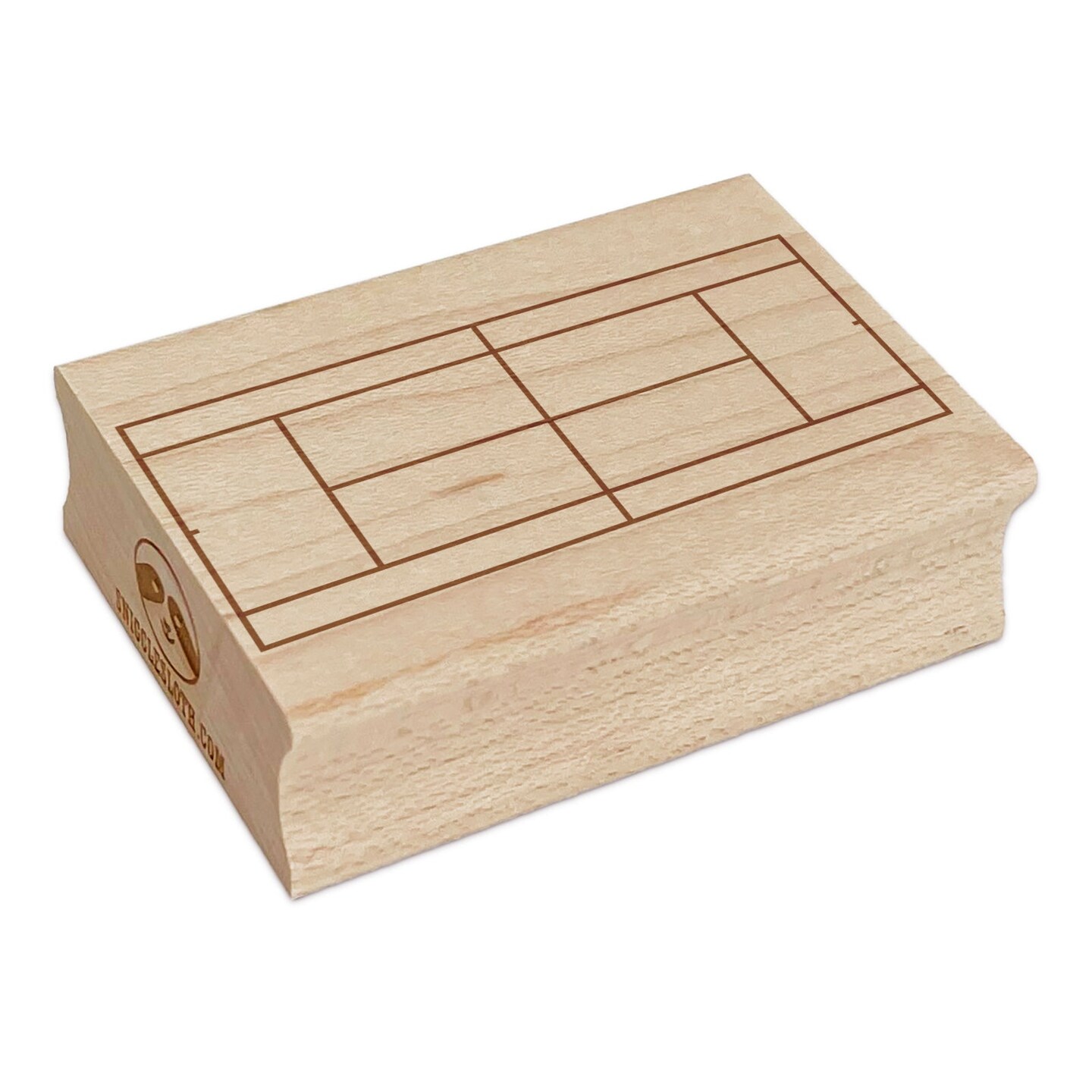 Tennis Court Aerial Top View Rectangle Rubber Stamp for Stamping Crafting
