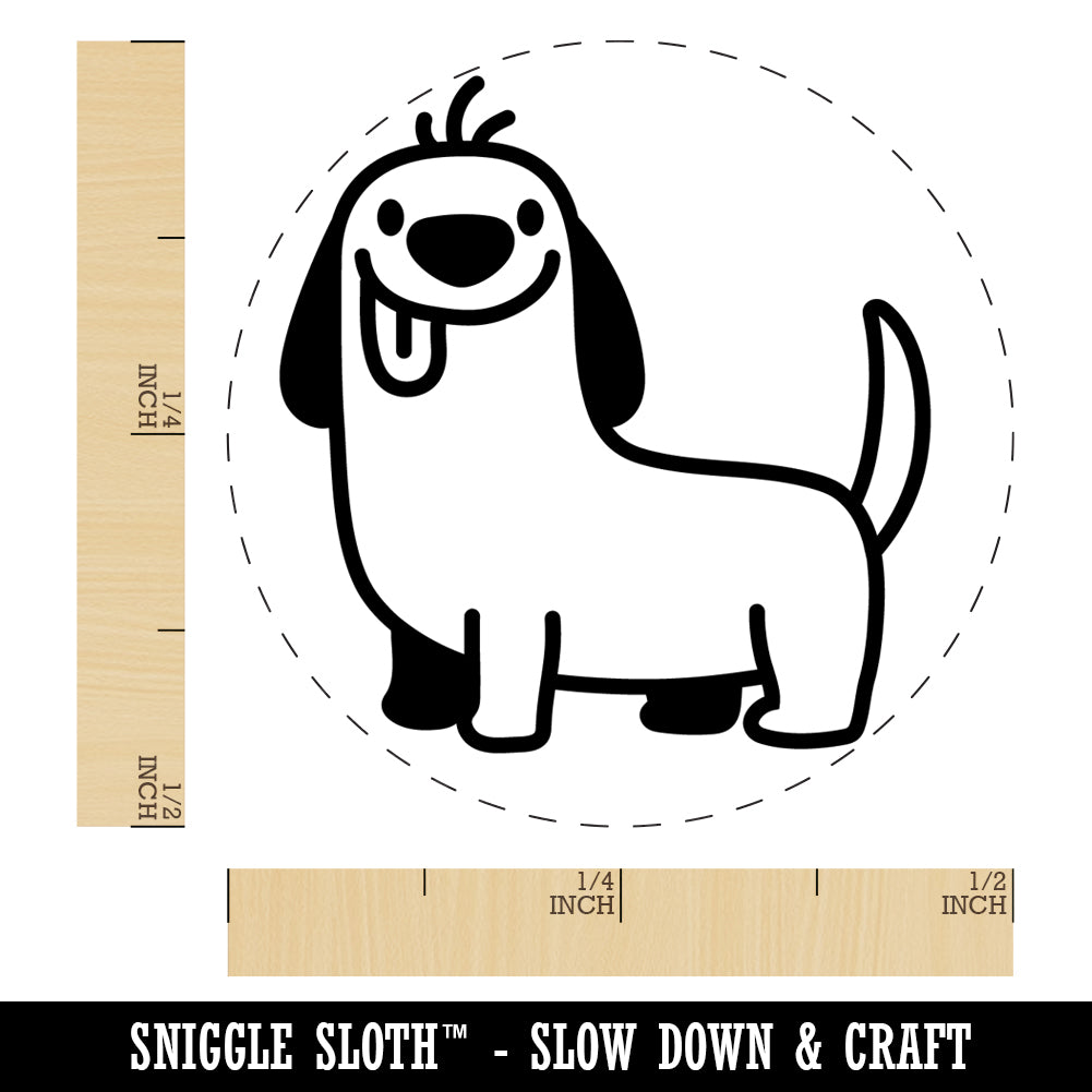 Dorky Dachshund Wiener Dog Smile Rubber Stamp for Stamping Crafting Planners