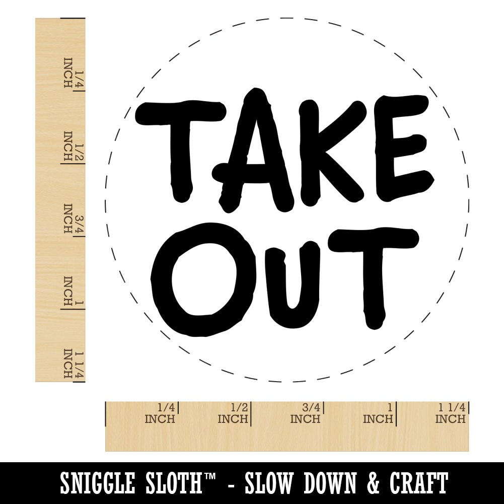 Take Out Fun Text Rubber Stamp for Stamping Crafting Planners