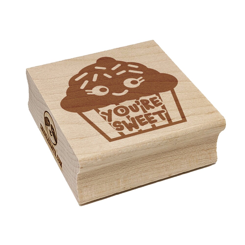 You&#x27;re Sweet Kawaii Cupcake Square Rubber Stamp for Stamping Crafting