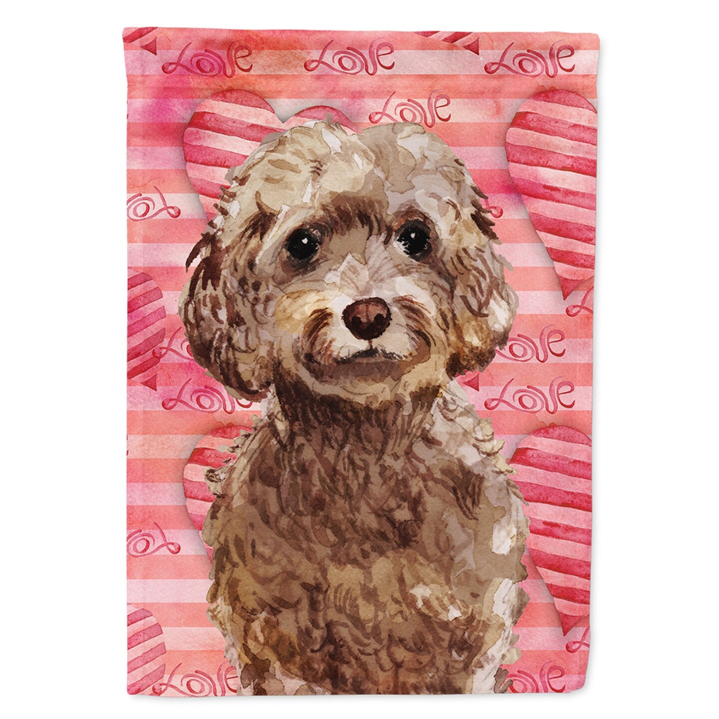 &#x22;Caroline&#x27;s Treasures BB9479GF Brown Cockapoo Love Decorative Garden Flag, Size&#x22;
