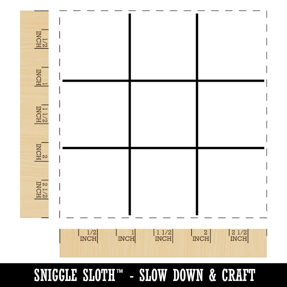 Tic Tac Toe Fill-In Game Grid Square Rubber Stamp for Stamping Crafting
