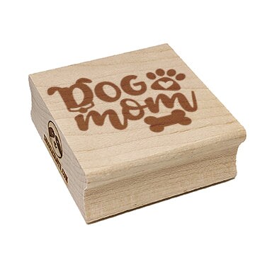 Dog Mom Paw Print Square Rubber Stamp for Stamping Crafting