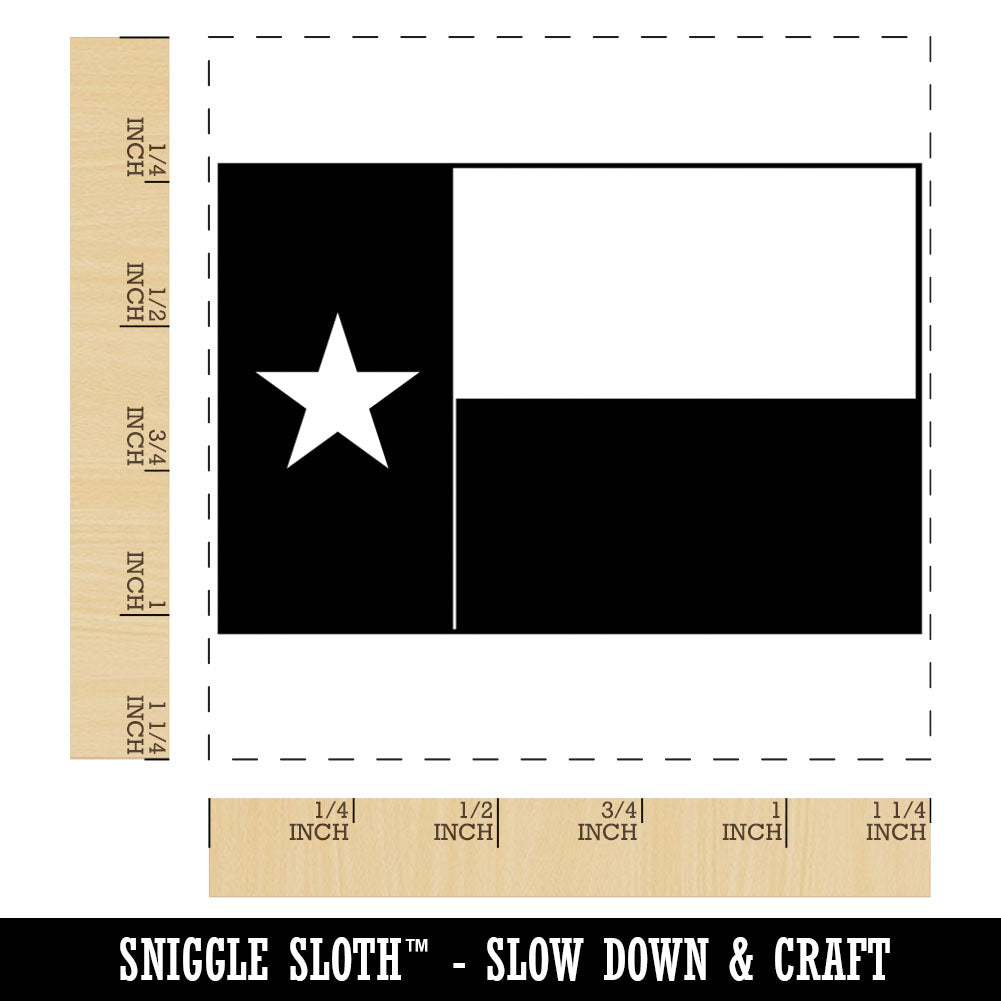 Texas State Flag Square Rubber Stamp for Stamping Crafting