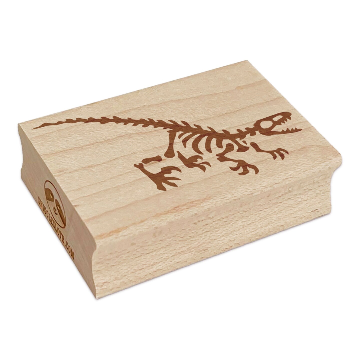 Velociraptor Dinosaur Skeleton Fossil Rectangle Rubber Stamp for Stamping Crafting