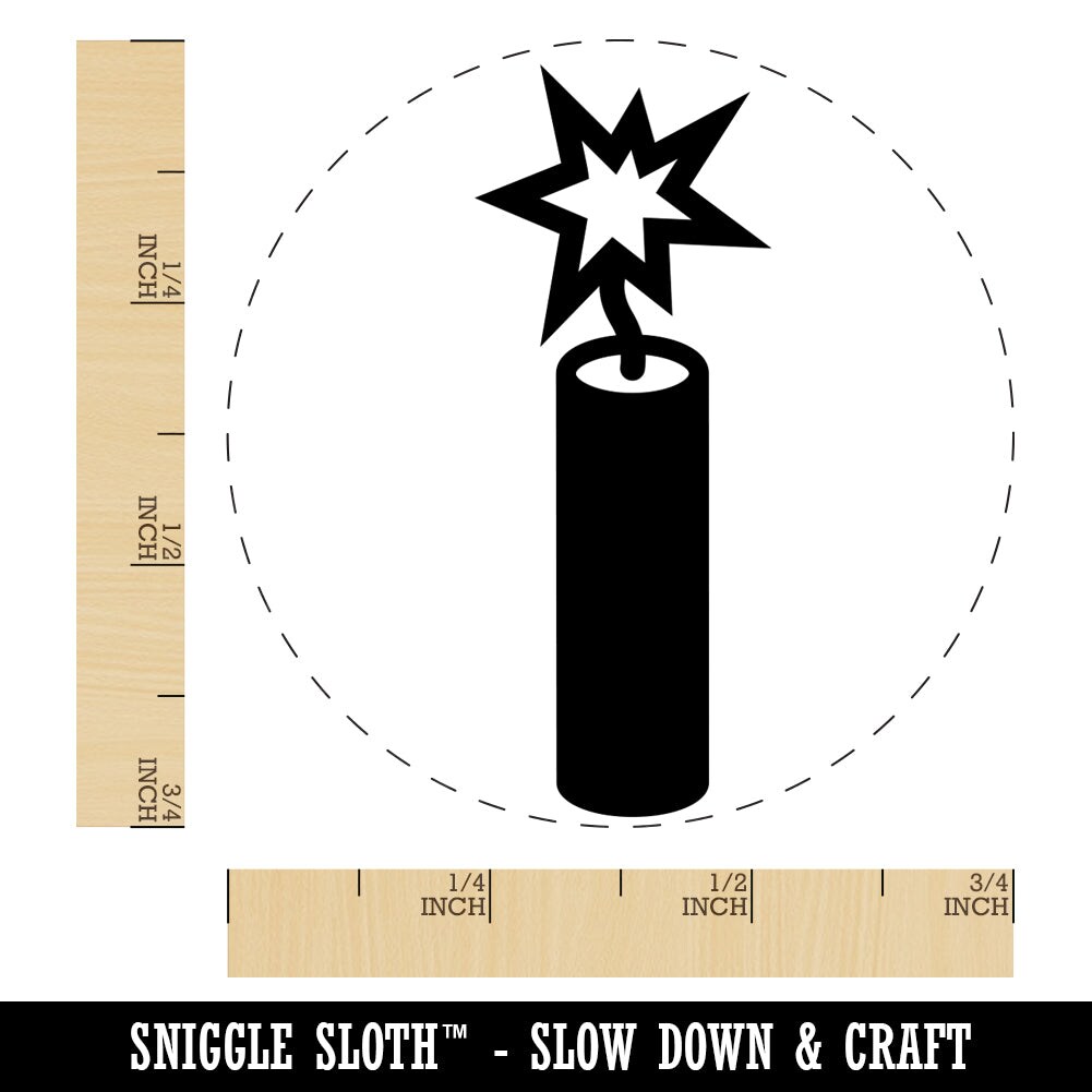 Stick of Dynamite Firecracker Rubber Stamp for Stamping Crafting Planners
