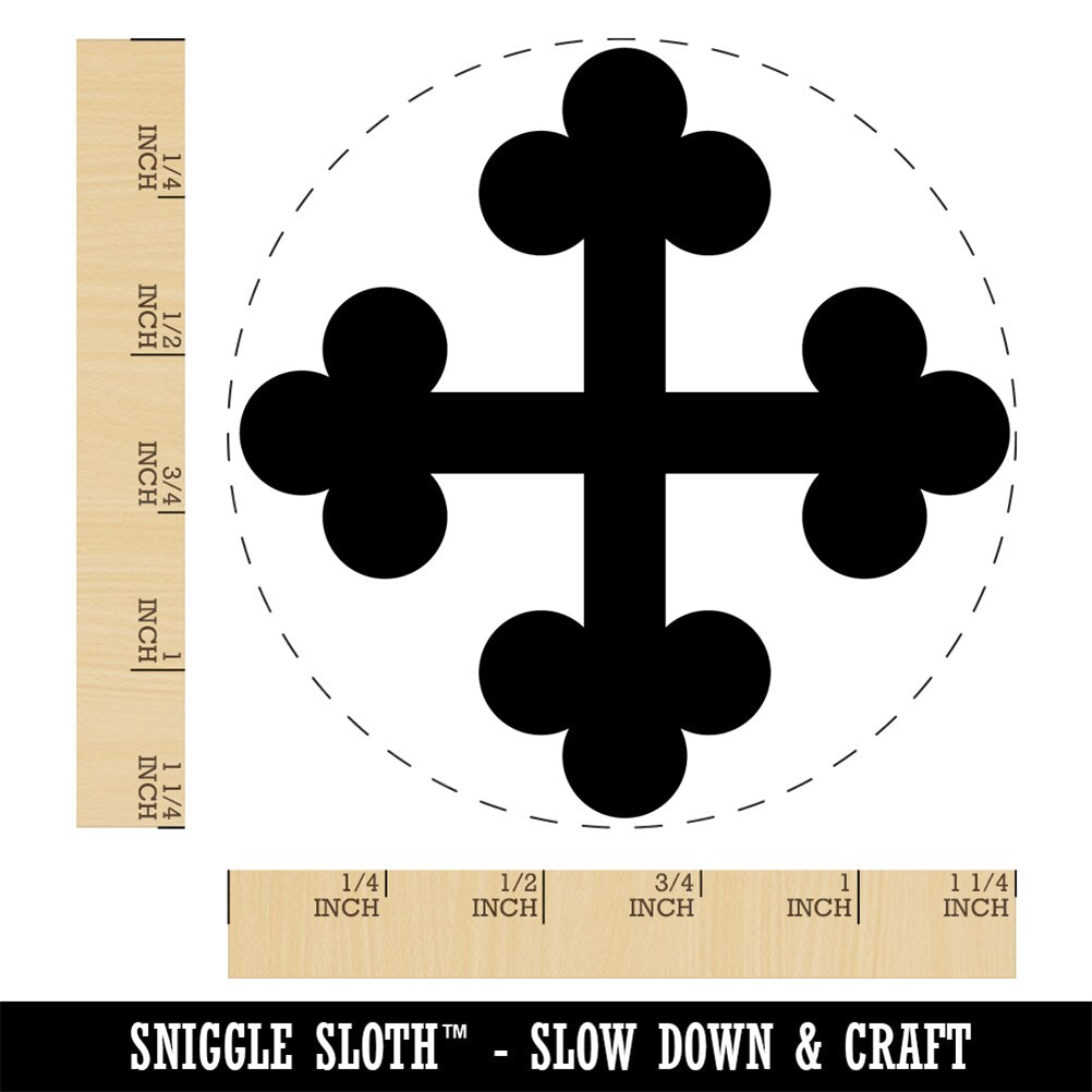 Cross Bottony Trefoil Buds Rubber Stamp for Stamping Crafting Planners