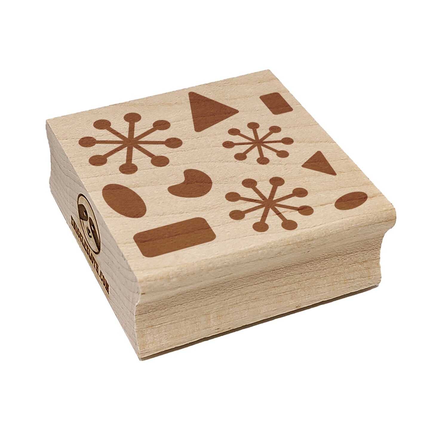 Midcentury Shapes Square Rubber Stamp for Stamping Crafting
