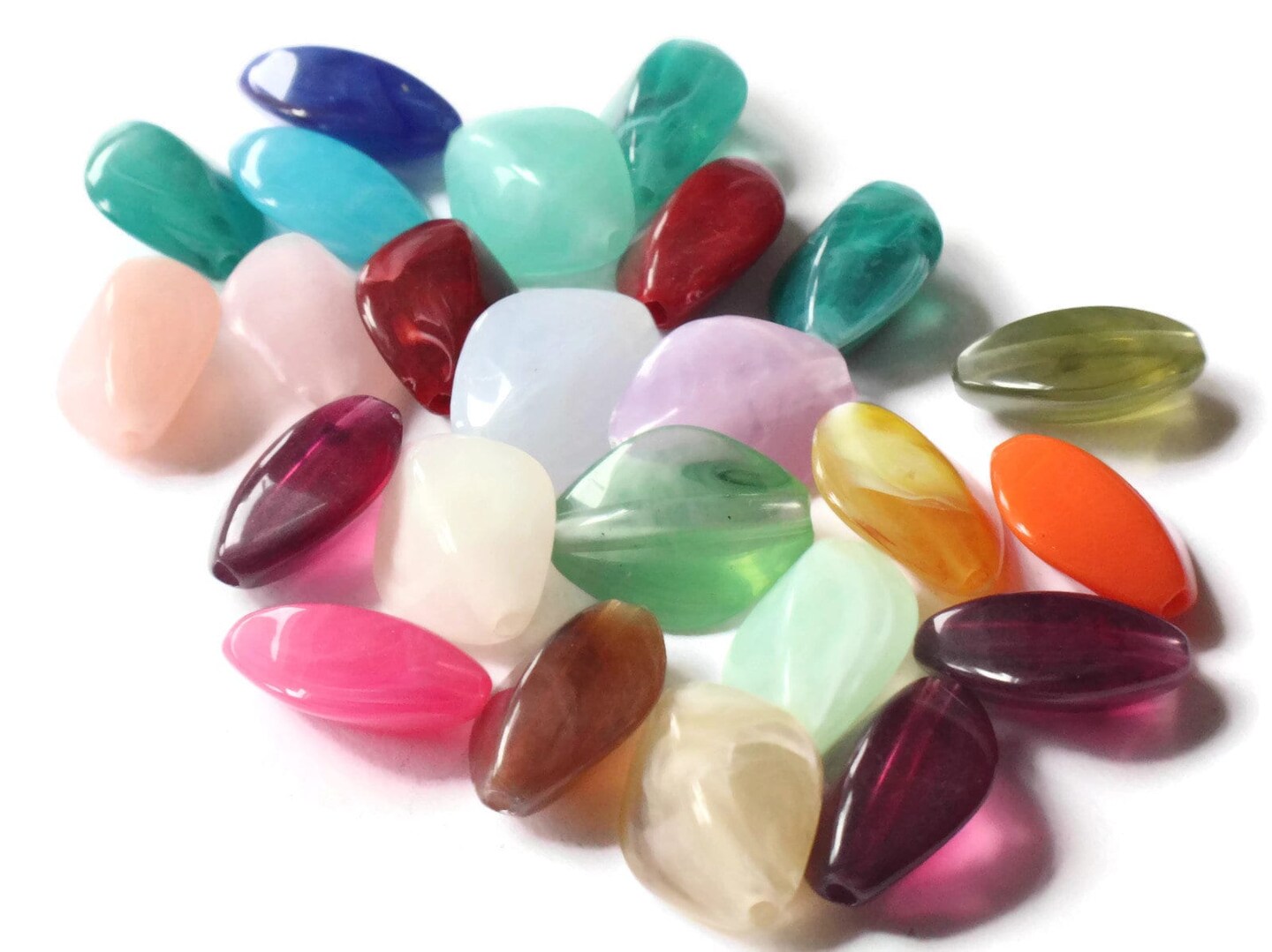 24 17mm Mixed Color Stone Look Acrylic Diamond Beads bK3