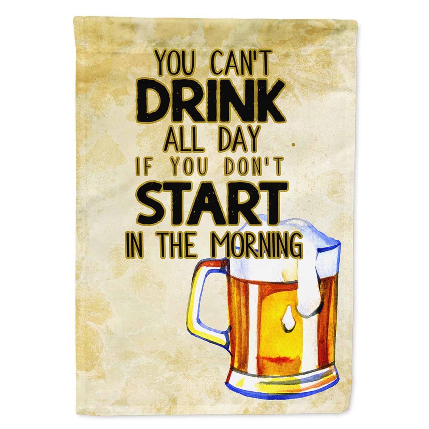 &#x22;Caroline&#x27;s Treasures BB5412GF Garden Size Start Drinking in the Morning Beer Flag, Small, Multicolor&#x22;
