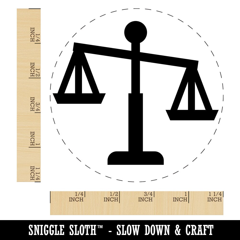 Tipping Scales of Justice Legal Lawyer Icon Rubber Stamp for Stamping