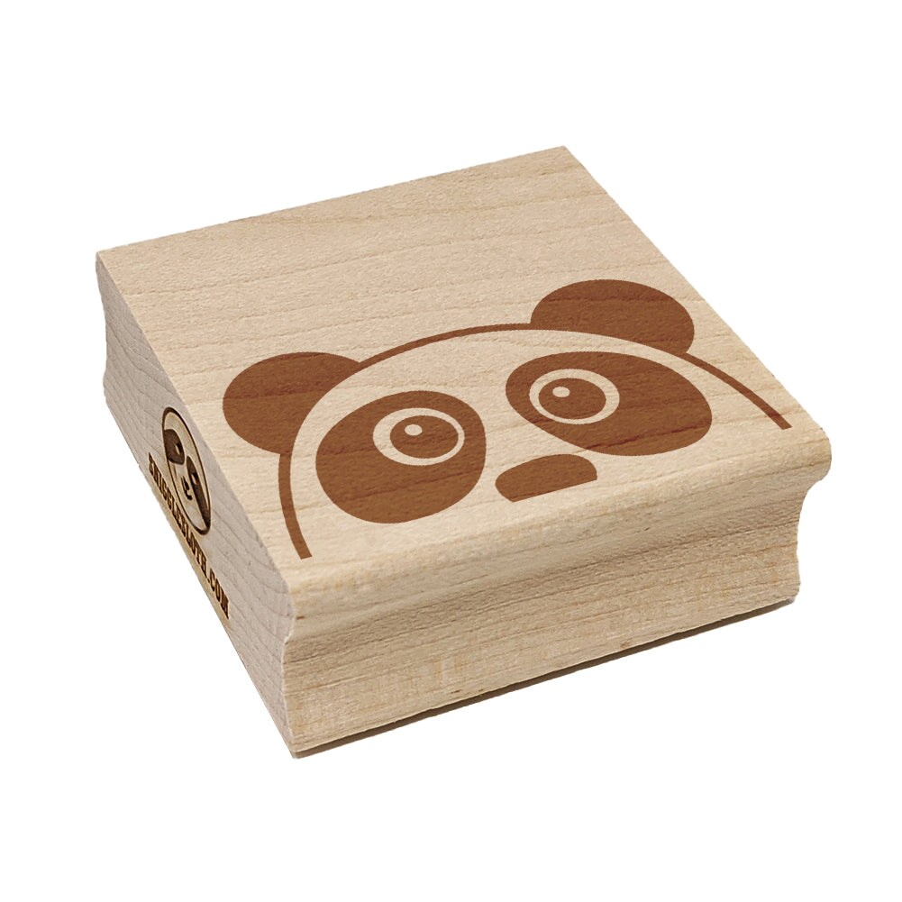 Peeking Panda Square Rubber Stamp for Stamping Crafting