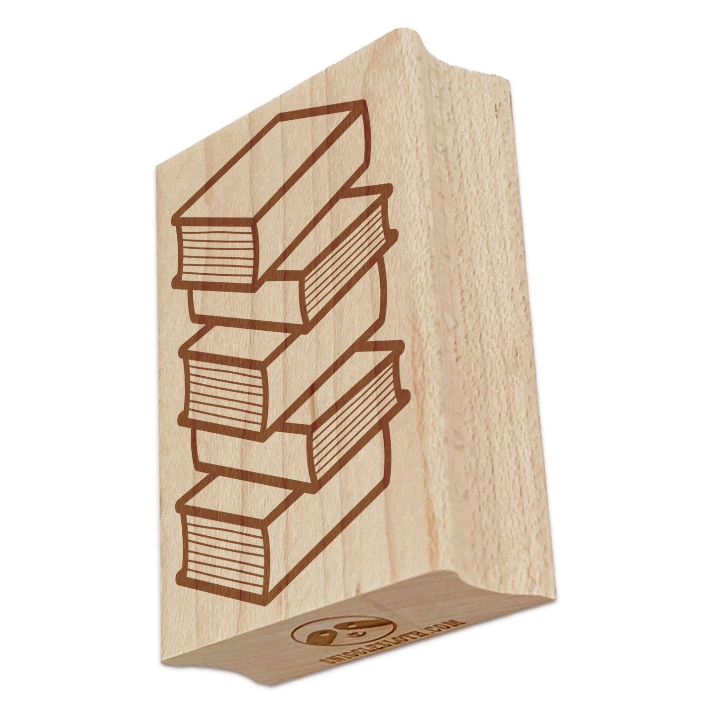Book Tracker Stack of Books Rectangle Rubber Stamp for Stamping Crafting