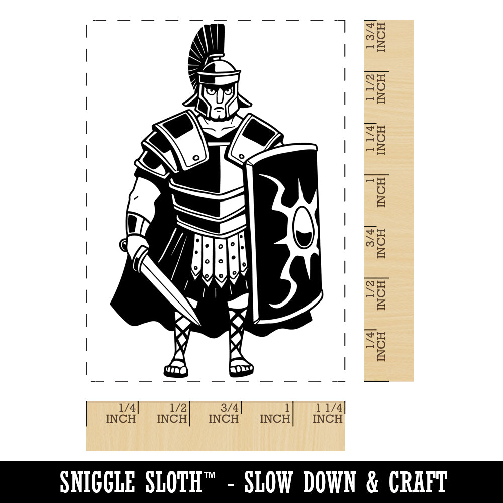 Roman Centurion Soldier Warrior Legion Rectangle Rubber Stamp for